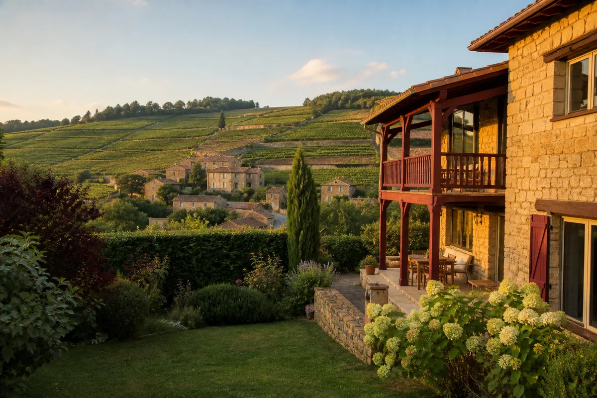 Maison individuelle avec jardin dans un village du Rhône, symbole d’un bien vendu en viager